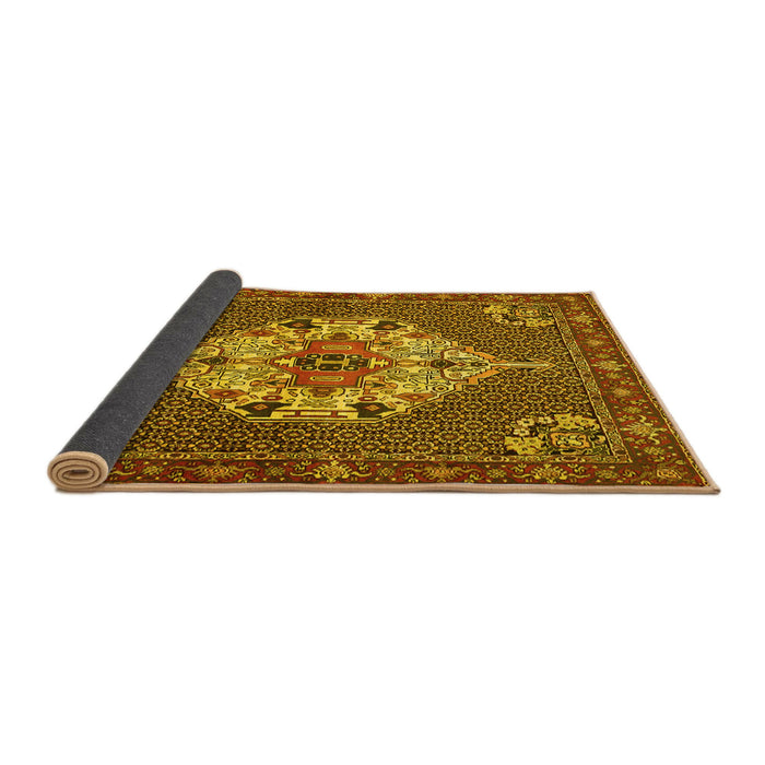 Sideview of Persian Yellow Traditional Rug, tr2429yw