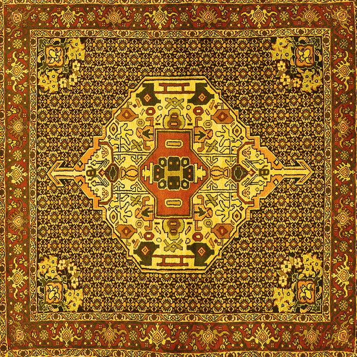 Square Persian Yellow Traditional Rug, tr2429yw