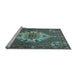 Sideview of Machine Washable Persian Light Blue Traditional Rug, wshtr2429lblu