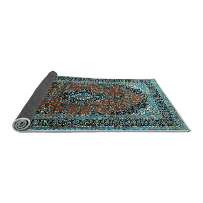 Sideview of Medallion Light Blue Traditional Rug, tr242lblu