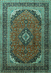 Medallion Turquoise Traditional Rug, tr242turq