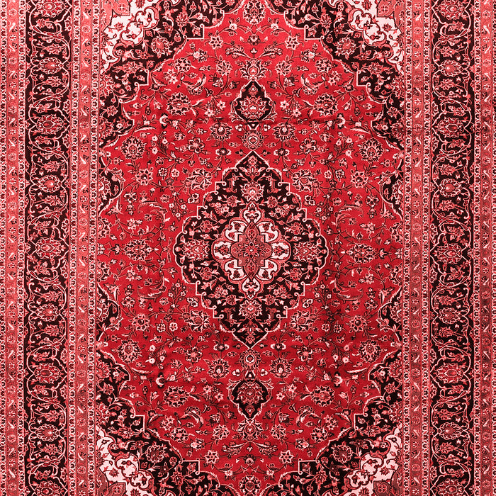 Machine Washable Medallion Red Traditional Rug, wshtr242red