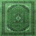 Square Medallion Emerald Green Traditional Rug, tr242emgrn