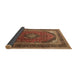 Sideview of Medallion Brown Traditional Rug, tr242brn