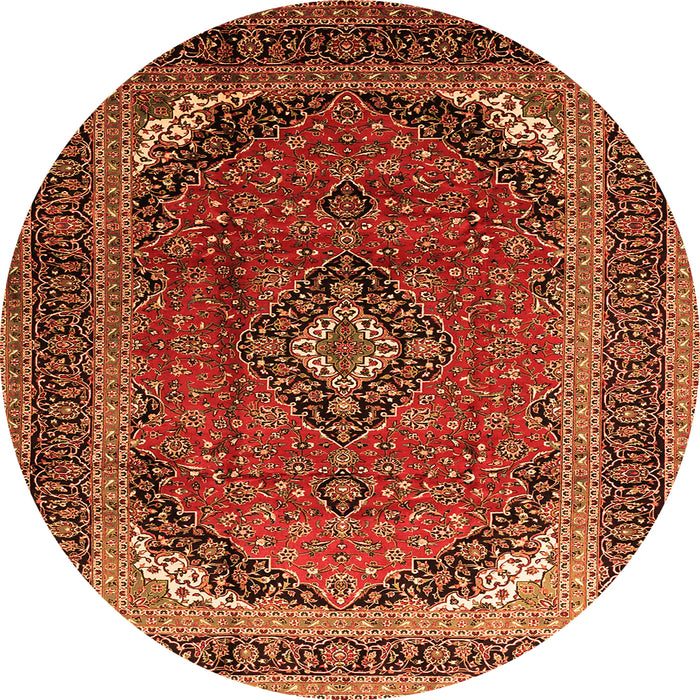 Square Medallion Orange Traditional Rug, tr242org