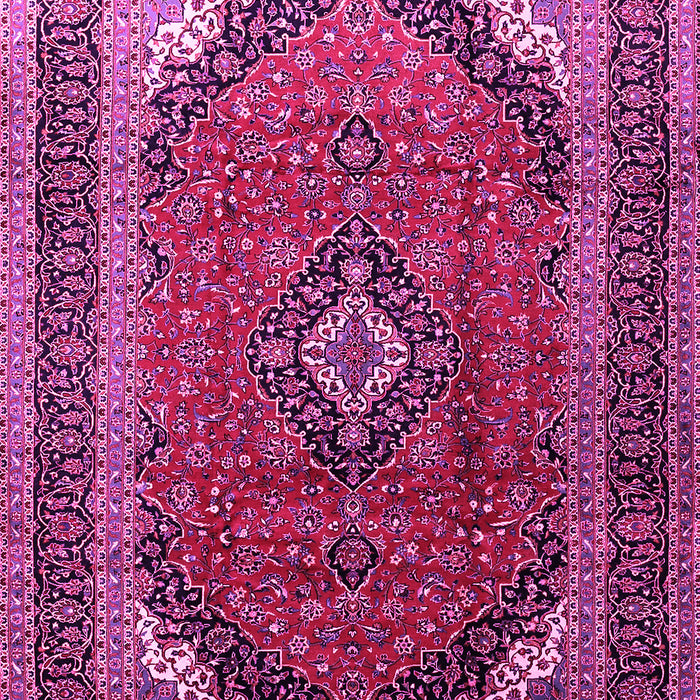 Machine Washable Medallion Pink Traditional Rug, wshtr242pnk