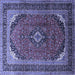 Square Medallion Blue Traditional Rug, tr242blu