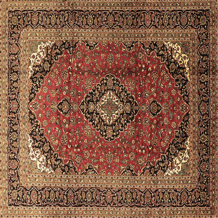 Square Medallion Brown Traditional Rug, tr242brn