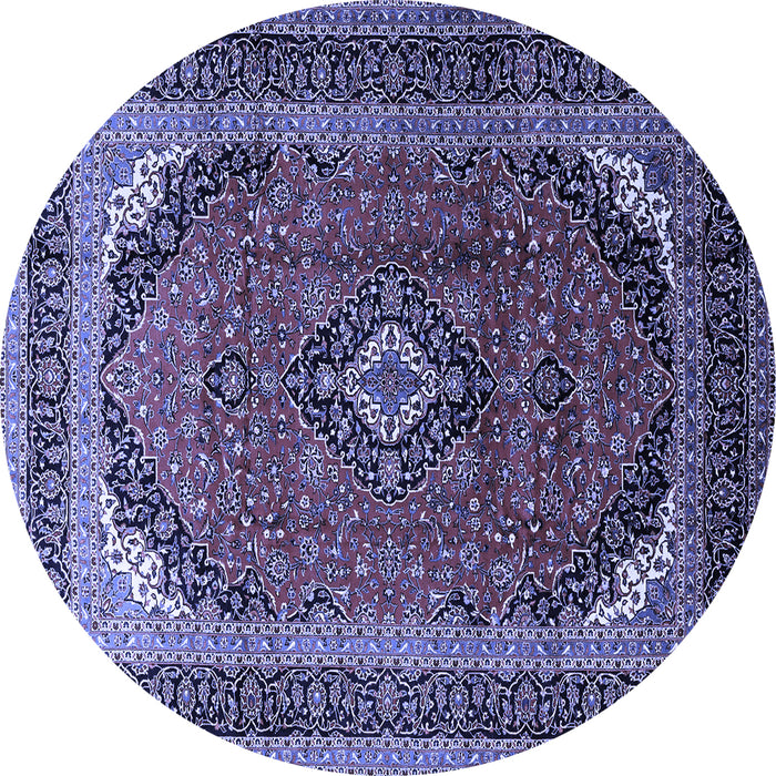 Round Medallion Blue Traditional Rug, tr242blu