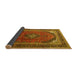 Sideview of Medallion Yellow Traditional Rug, tr242yw