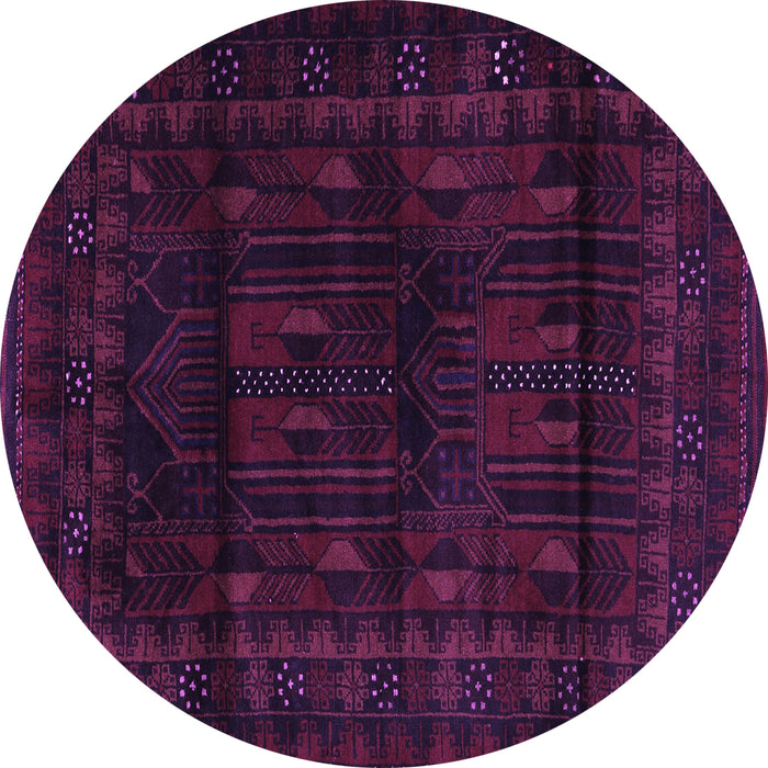 Round Persian Purple Traditional Rug, tr2430pur
