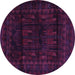 Round Persian Purple Traditional Rug, tr2430pur