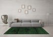 Machine Washable Persian Emerald Green Traditional Area Rugs in a Living Room,, wshtr2430emgrn