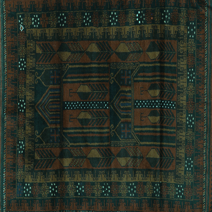 Square Persian Turquoise Traditional Rug, tr2430turq