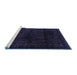 Sideview of Machine Washable Persian Blue Traditional Rug, wshtr2430blu