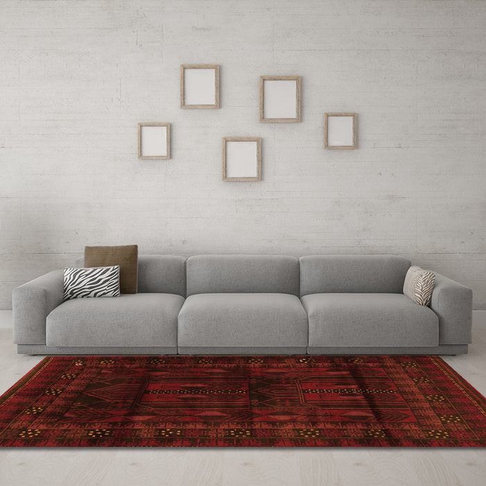 Machine Washable Persian Orange Traditional Area Rugs in a Living Room, wshtr2430org