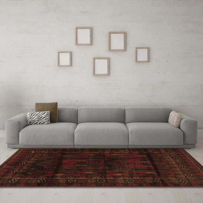 Machine Washable Persian Brown Traditional Rug in a Living Room,, wshtr2430brn