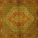 Square Persian Yellow Traditional Rug, tr2431yw