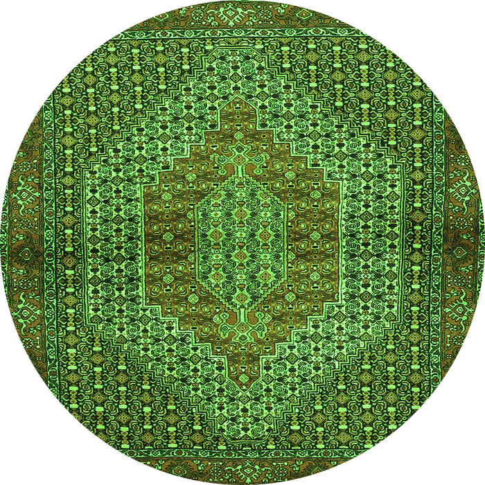 Square Persian Green Traditional Rug, tr2431grn