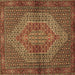 Square Persian Brown Traditional Rug, tr2431brn