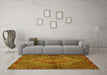 Machine Washable Persian Yellow Traditional Rug in a Living Room, wshtr2431yw