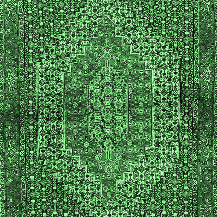 Machine Washable Persian Emerald Green Traditional Area Rugs, wshtr2431emgrn