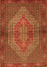 Serging Thickness of Machine Washable Persian Orange Traditional Area Rugs, wshtr2431org