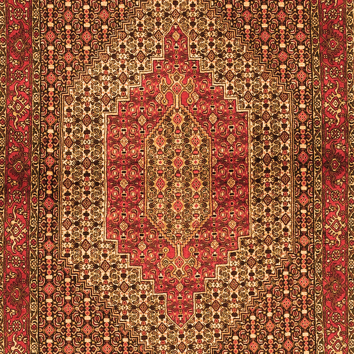 Serging Thickness of Machine Washable Persian Orange Traditional Area Rugs, wshtr2431org