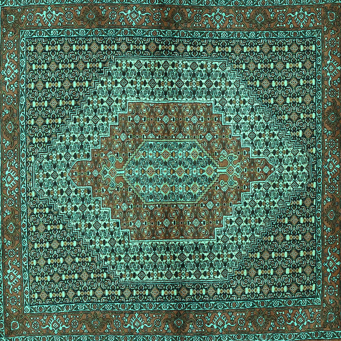 Square Persian Turquoise Traditional Rug, tr2431turq
