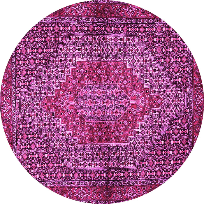 Round Machine Washable Persian Pink Traditional Rug, wshtr2431pnk