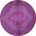 Round Persian Purple Traditional Rug, tr2431pur