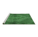 Sideview of Machine Washable Persian Emerald Green Traditional Area Rugs, wshtr2431emgrn