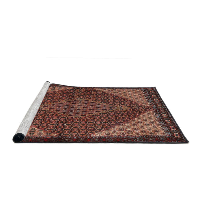 Sideview of Machine Washable Traditional Rust Pink Rug, wshtr2432