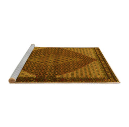 Sideview of Machine Washable Persian Yellow Traditional Rug, wshtr2432yw