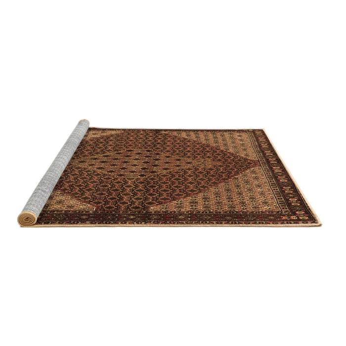 Sideview of Machine Washable Persian Brown Traditional Rug, wshtr2432brn