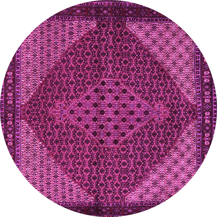 Round Machine Washable Persian Pink Traditional Rug, wshtr2432pnk