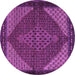 Round Persian Purple Traditional Rug, tr2432pur