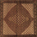 Square Machine Washable Persian Brown Traditional Rug, wshtr2432brn