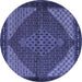 Round Persian Blue Traditional Rug, tr2432blu