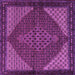 Square Persian Purple Traditional Rug, tr2432pur