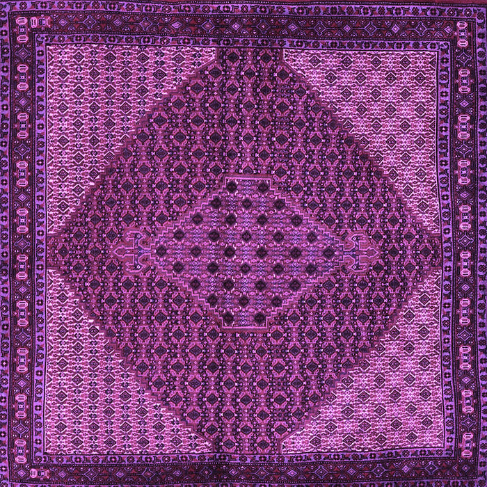 Square Machine Washable Persian Purple Traditional Area Rugs, wshtr2432pur