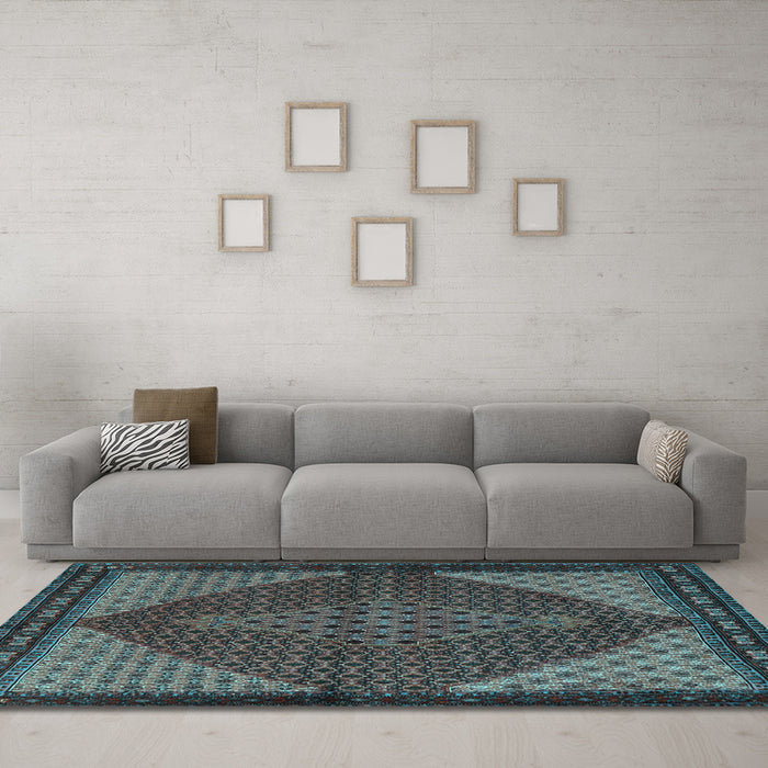 Machine Washable Persian Light Blue Traditional Rug in a Living Room, wshtr2432lblu