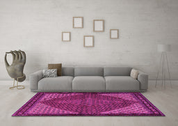 Machine Washable Persian Pink Traditional Rug in a Living Room, wshtr2432pnk