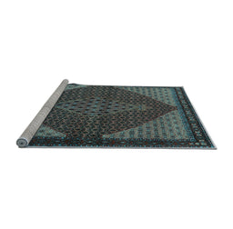 Sideview of Machine Washable Persian Light Blue Traditional Rug, wshtr2432lblu