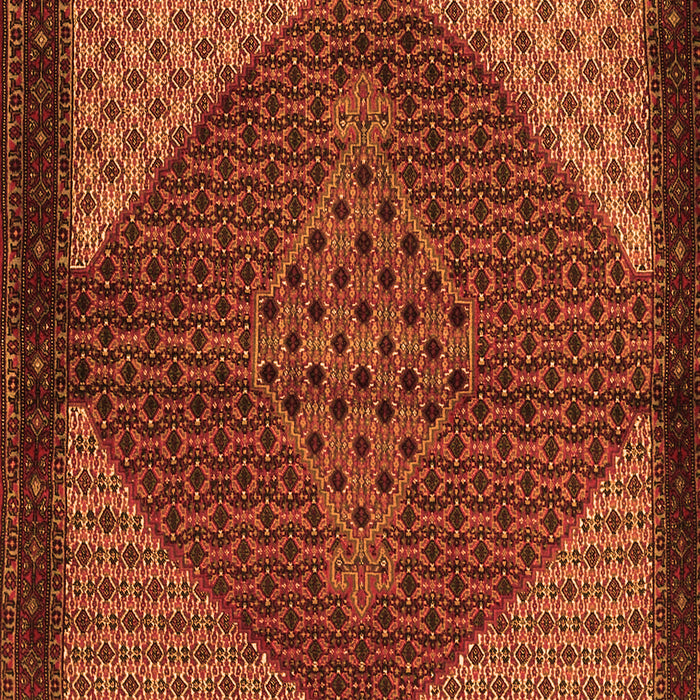 Serging Thickness of Machine Washable Persian Orange Traditional Area Rugs, wshtr2432org