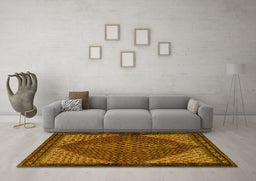 Machine Washable Persian Yellow Traditional Rug in a Living Room, wshtr2432yw
