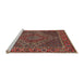 Sideview of Machine Washable Traditional Saffron Red Rug, wshtr2433