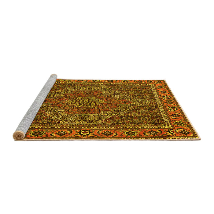 Sideview of Machine Washable Persian Yellow Traditional Rug, wshtr2433yw