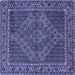 Square Persian Blue Traditional Rug, tr2433blu