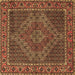 Square Machine Washable Persian Brown Traditional Rug, wshtr2433brn